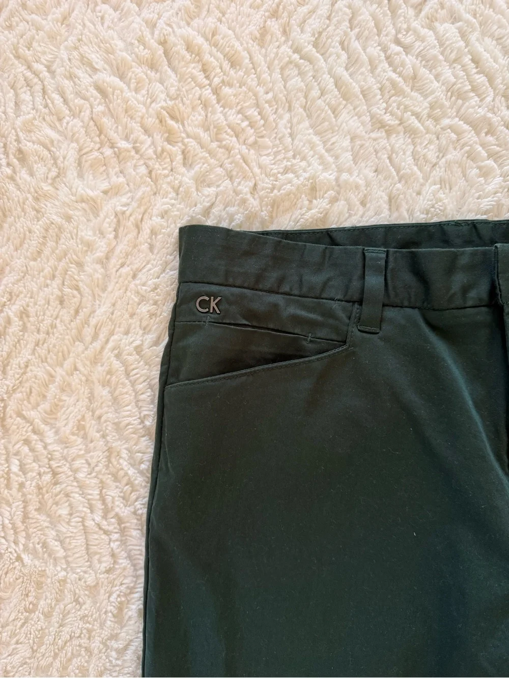 Calvin Klein Men's Dark Green Straight Fit Pants